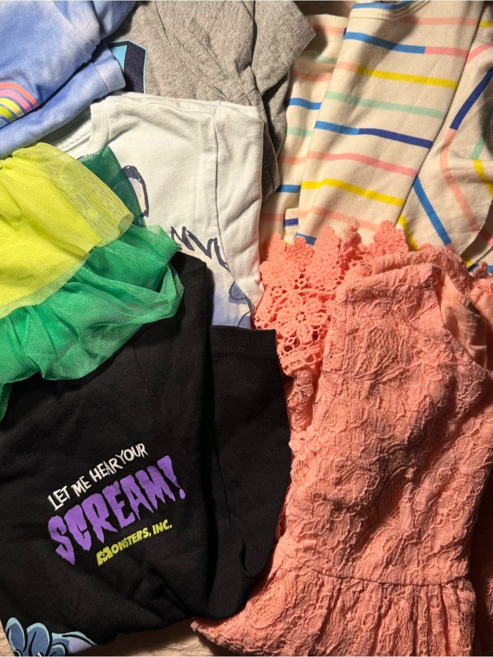 Kids Bundle: 7 Piece Mixed Bottoms & Tops Set in Multicolor (Size 4-5)